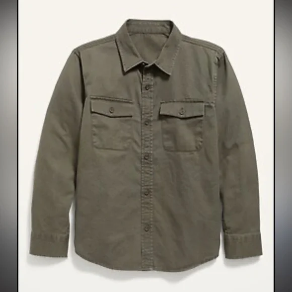 GUC Size XL Old Navy Olive Green Button-Up Utility Shirt - Women - Picture 6 of 7